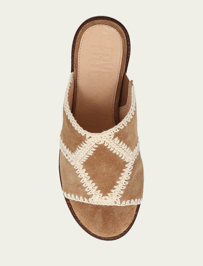 FRYE Women's Almond Pipa Crochet Platform Sandals