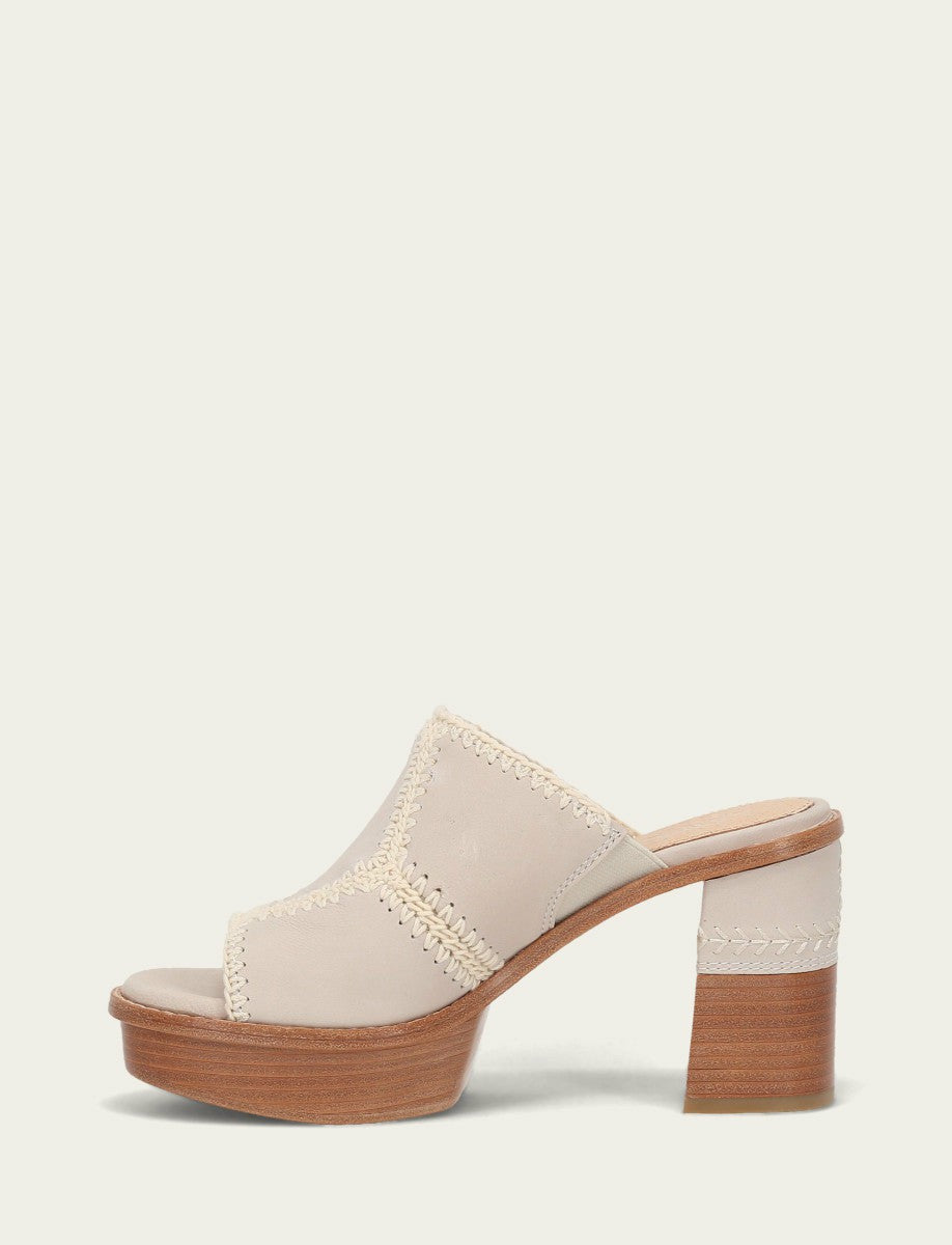FRYE Women's Ivory Pipa Crochet Platform Sandals