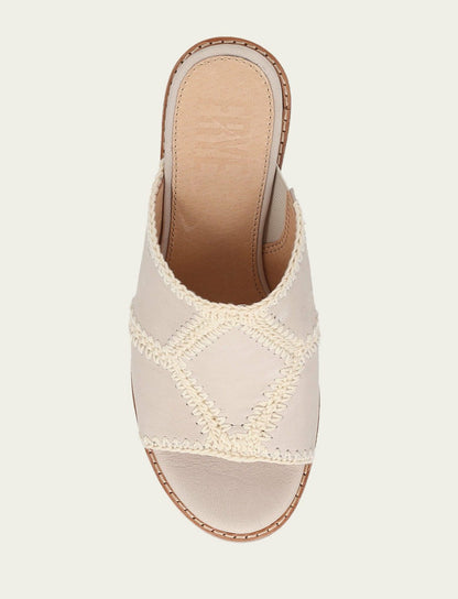 FRYE Women's Ivory Pipa Crochet Platform Sandals