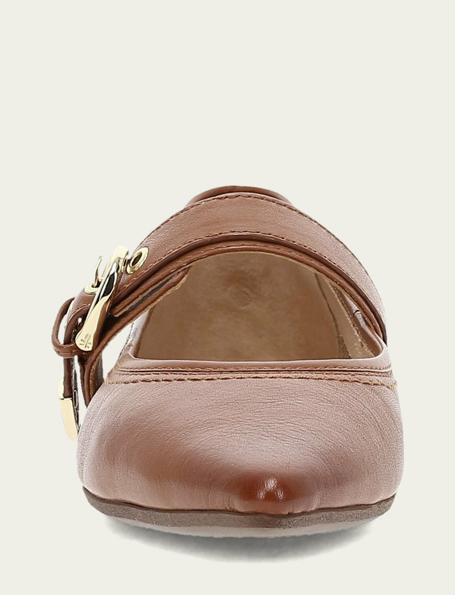 FRYE Women’s Dark Latte Heather Buckle Mary Jane Flats