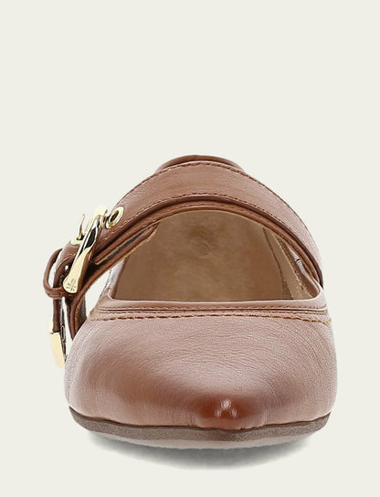 FRYE Women’s Dark Latte Heather Buckle Mary Jane Flats