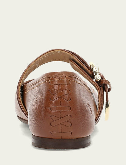 FRYE Women’s Dark Latte Heather Buckle Mary Jane Flats