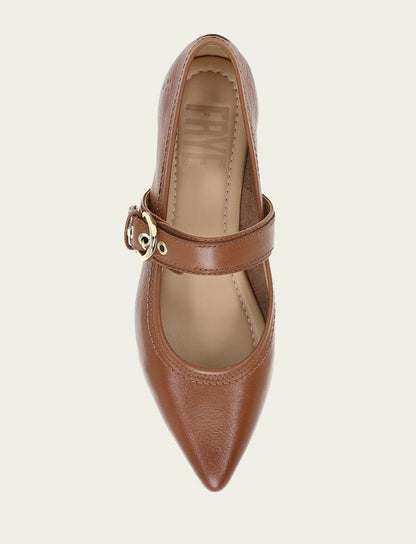 FRYE Women’s Dark Latte Heather Buckle Mary Jane Flats