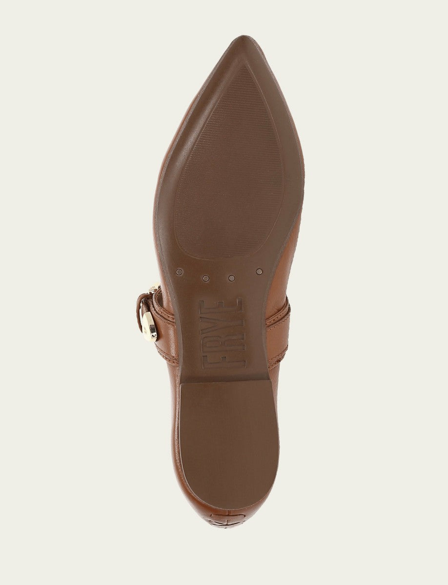 FRYE Women’s Dark Latte Heather Buckle Mary Jane Flats