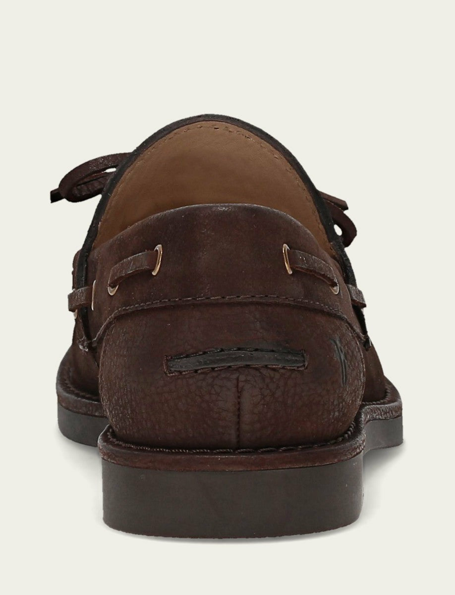 FRYE Women’s Brown Leather Harper One Eye Tie Boat Shoes