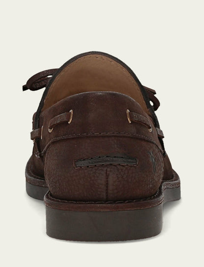 FRYE Women’s Brown Leather Harper One Eye Tie Boat Shoes