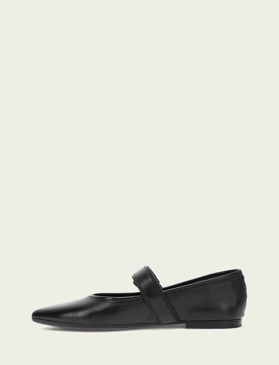 FRYE Women’s Black Heather Buckle Mary Jane Flats