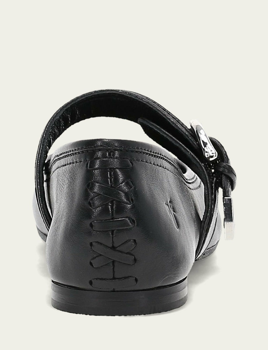 FRYE Women’s Black Heather Buckle Mary Jane Flats