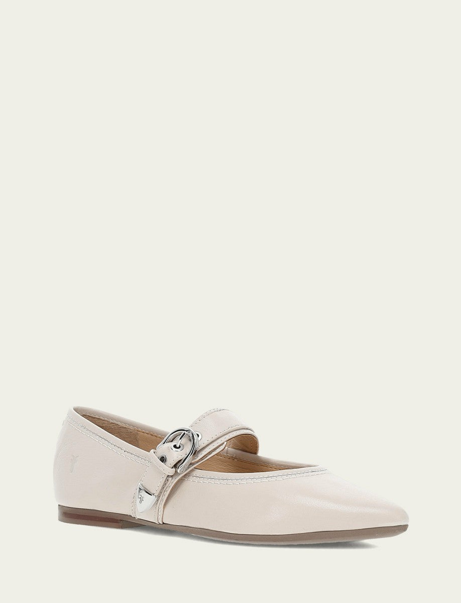 FRYE Women's Ivory Heather Buckle Mary Jane Flats