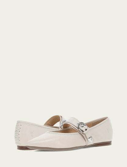 FRYE Women's Ivory Heather Buckle Mary Jane Flats