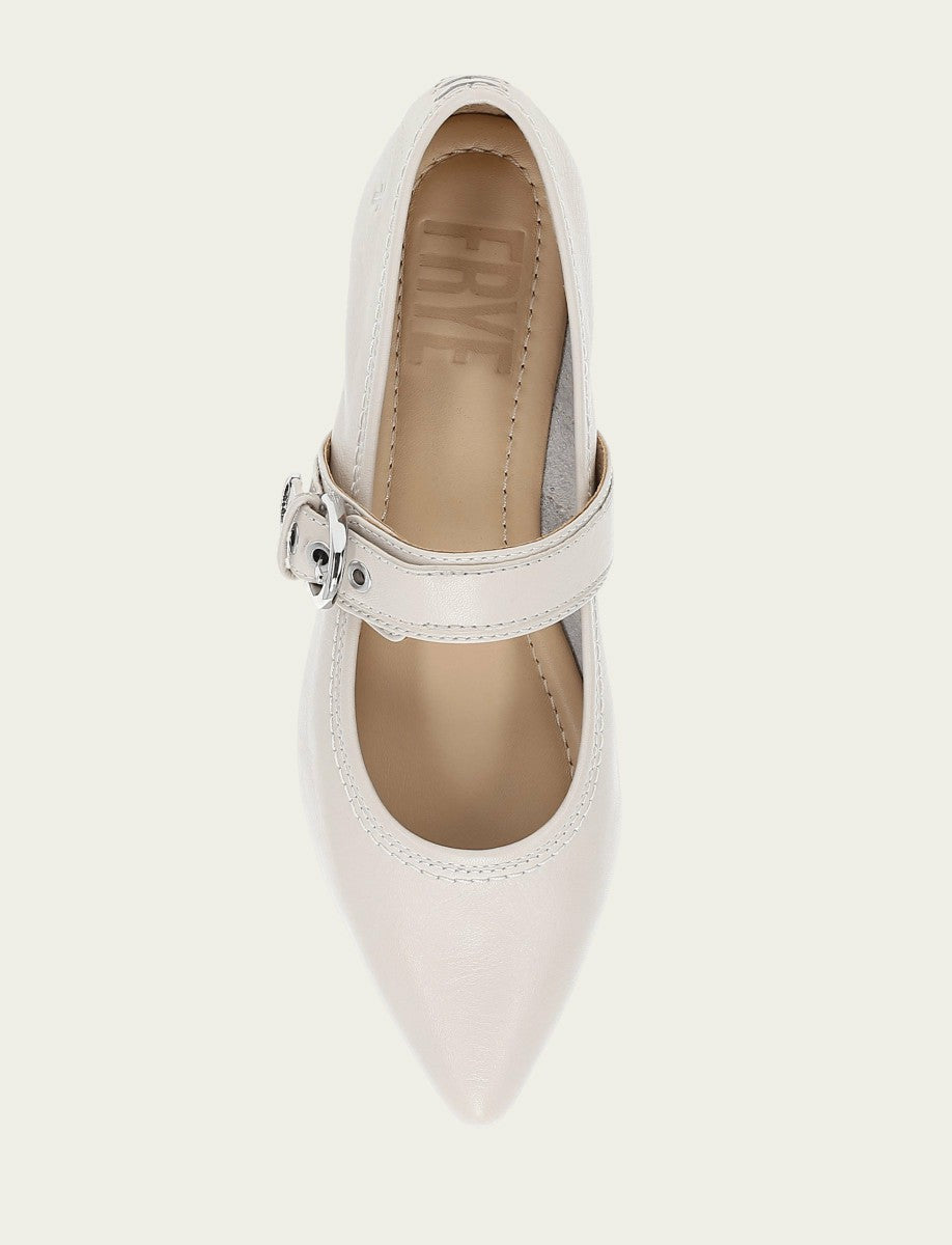 FRYE Women's Ivory Heather Buckle Mary Jane Flats