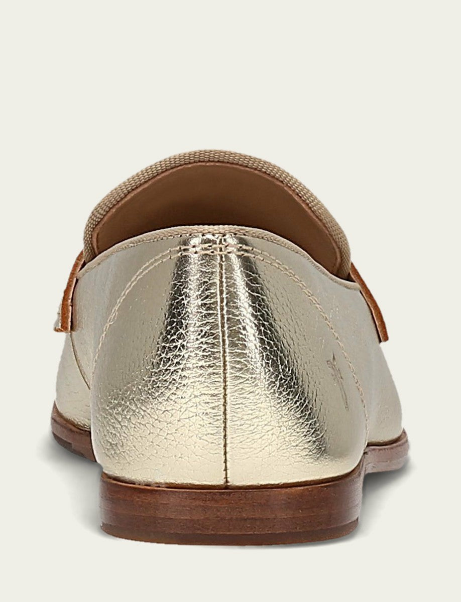 FRYE Women’s Light Gold Faith Metallic Leather Loafers