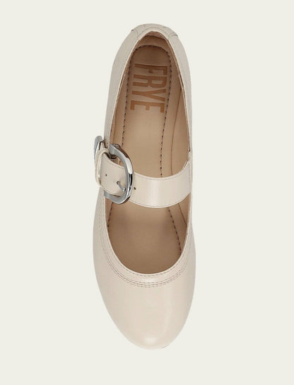 FRYE Women's Ecru Carson Mary Jane Flats