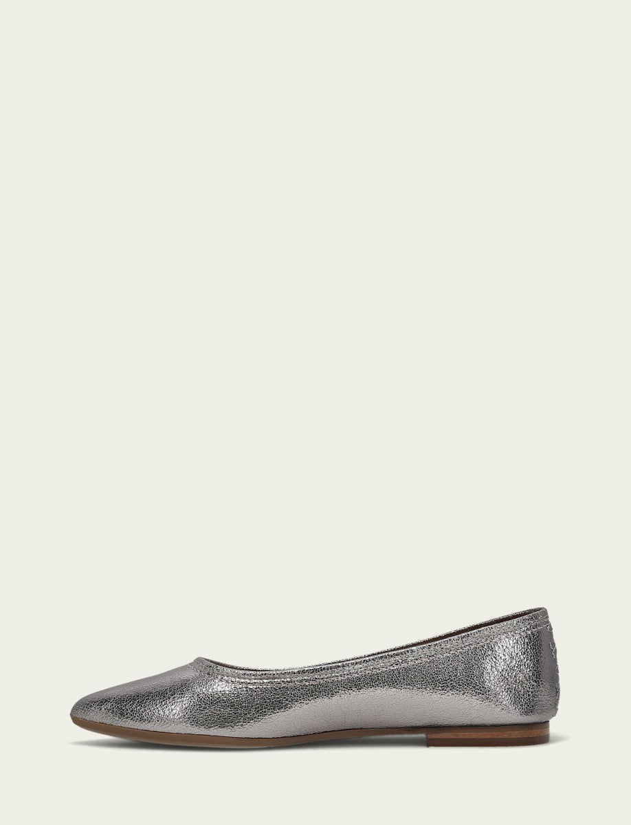 FRYE Women’s Platinum Heather Ballet Metallic Flats