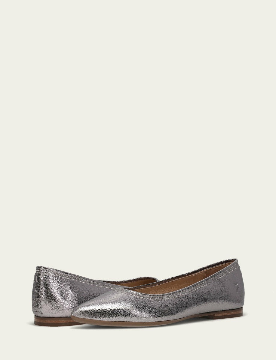 FRYE Women’s Platinum Heather Ballet Metallic Flats