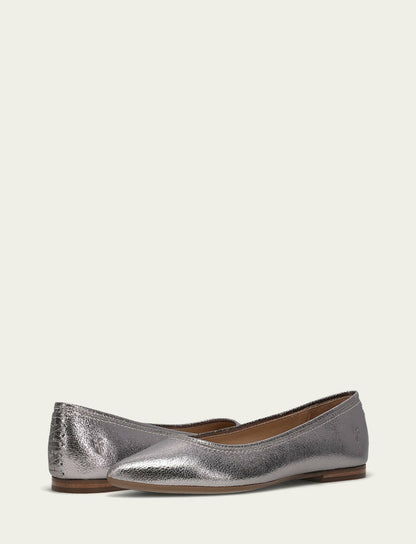 FRYE Women’s Platinum Heather Ballet Metallic Flats