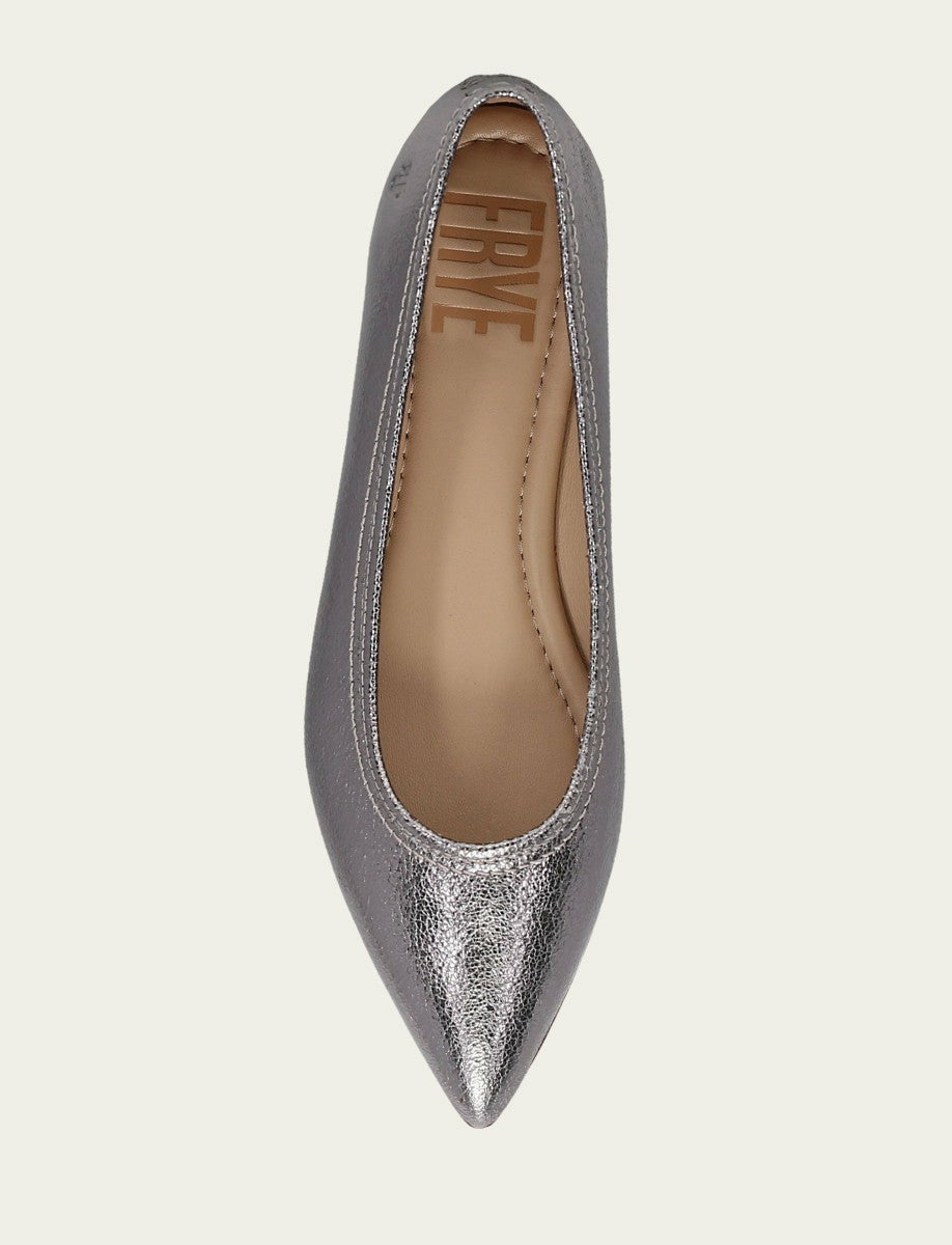 FRYE Women’s Platinum Heather Ballet Metallic Flats