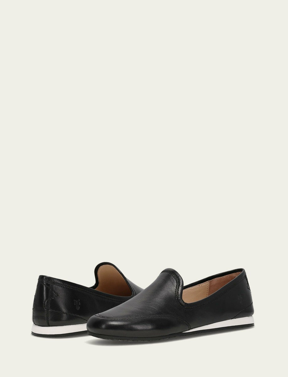 FRYE Women’s Black Leather Sofie Slip On Flats