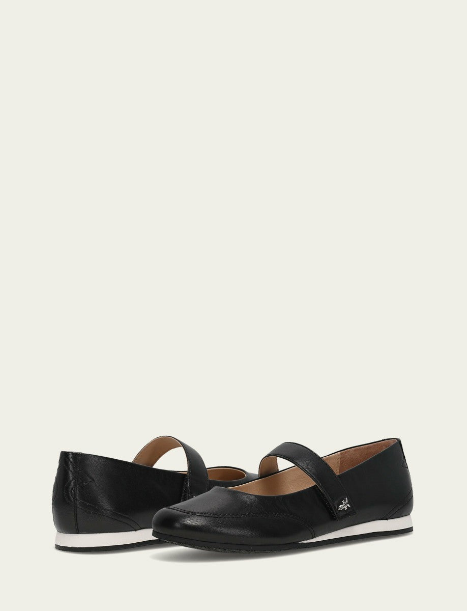 FRYE Women’s Black Sofie Mary Jane Scrunch Leather Flats