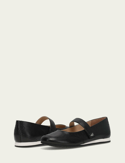 FRYE Women’s Black Sofie Mary Jane Scrunch Leather Flats