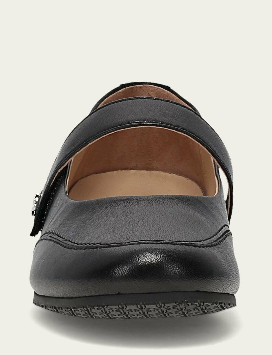 FRYE Women’s Black Sofie Mary Jane Scrunch Leather Flats