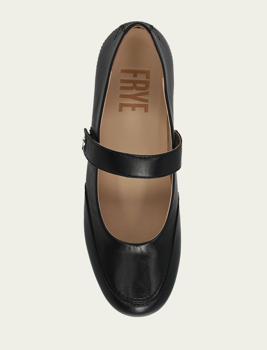 FRYE Women’s Black Sofie Mary Jane Scrunch Leather Flats