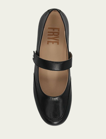 FRYE Women’s Black Sofie Mary Jane Scrunch Leather Flats