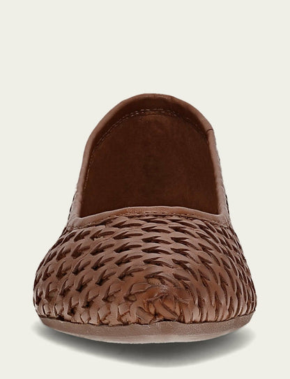 FRYE Women’s Cinnamon Leather Heather Woven Ballet Flats