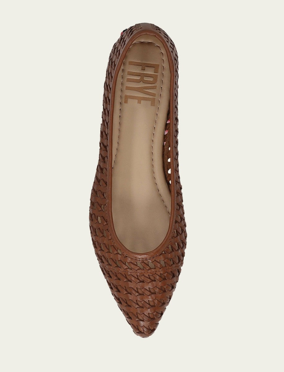 FRYE Women’s Cinnamon Leather Heather Woven Ballet Flats