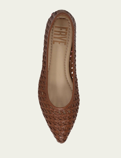 FRYE Women’s Cinnamon Leather Heather Woven Ballet Flats