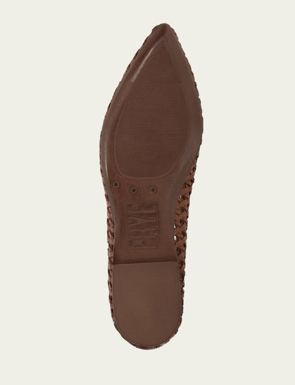 FRYE Women’s Cinnamon Leather Heather Woven Ballet Flats