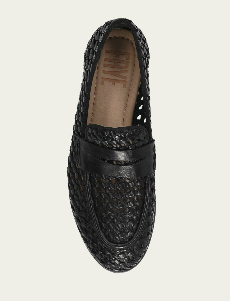FRYE Women’s Black Faith Woven Leather Loafers
