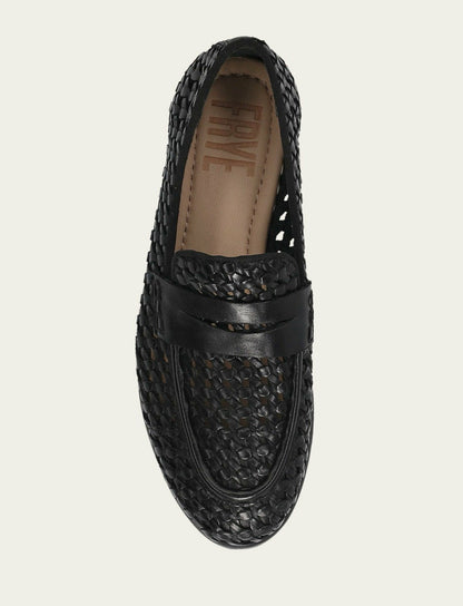 FRYE Women’s Black Faith Woven Leather Loafers