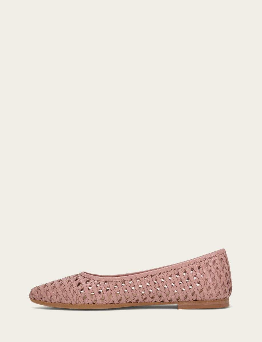 FRYE Women’s Cameo Rose Leather Heather Woven Ballet Flats