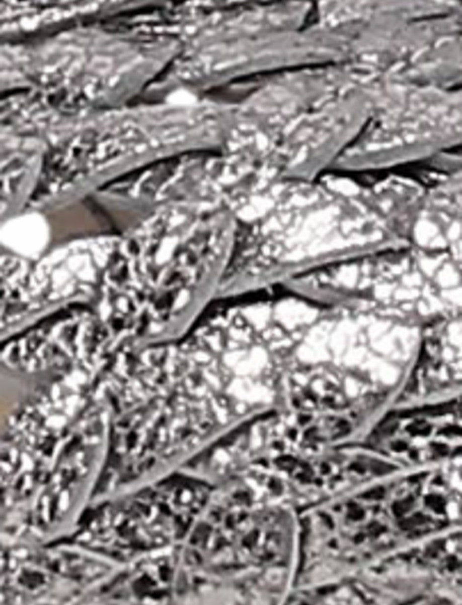 FRYE Women’s Platinum Metallic Leather Heather Woven Ballet Flats