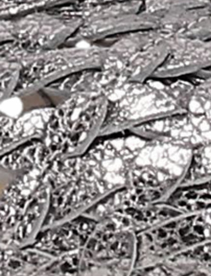 FRYE Women’s Platinum Metallic Leather Heather Woven Ballet Flats