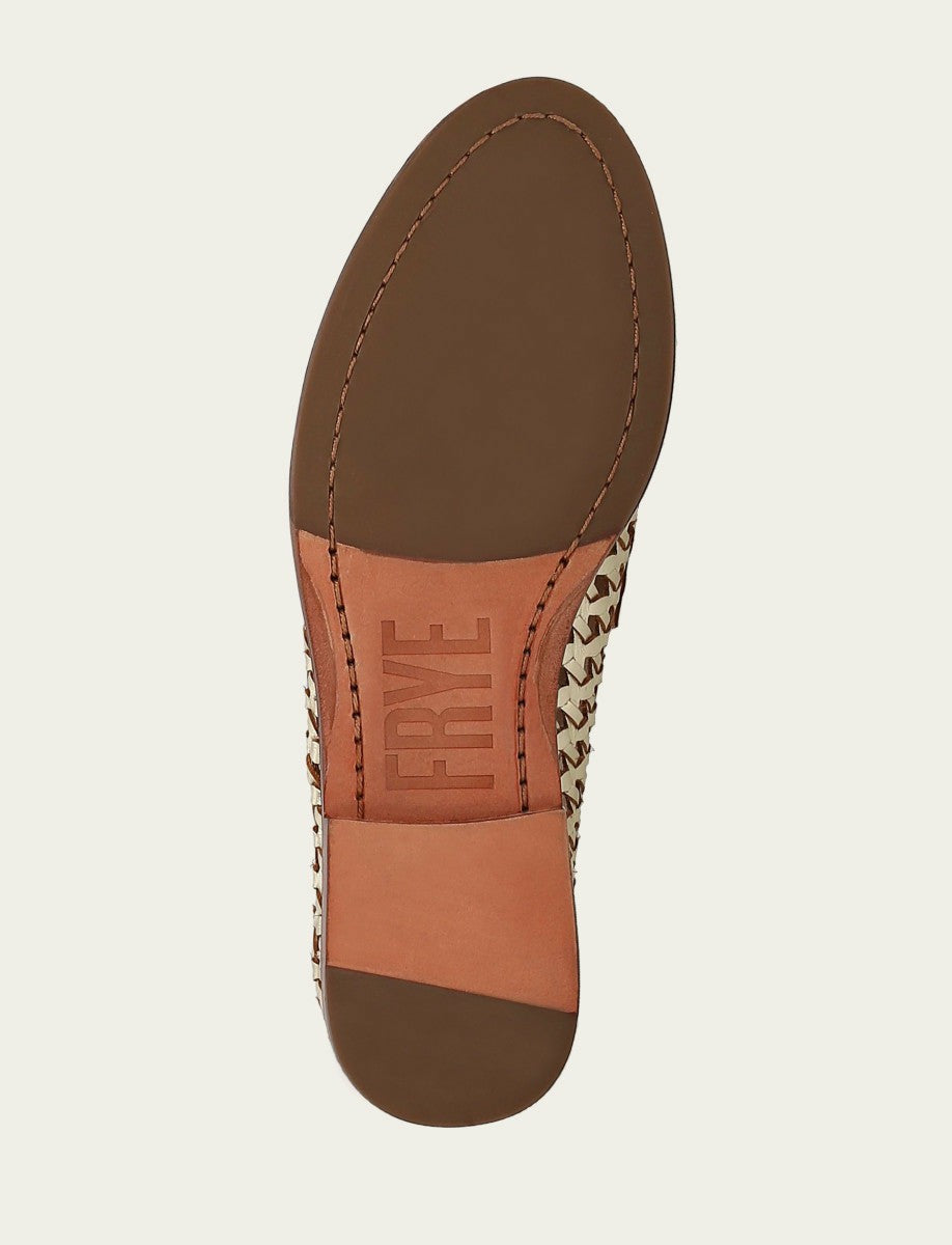 FRYE Women’s Gold Metallic Faith Woven Leather Loafers