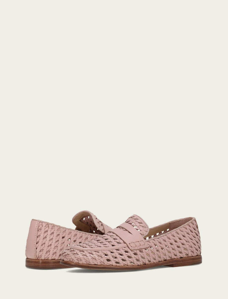 FRYE Women’s Cameo Rose Faith Woven Leather Loafers