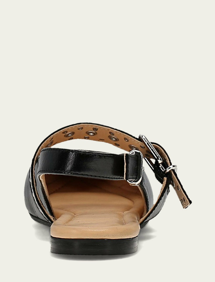 FRYE Women's Black Heather Slingback Studded Shoe