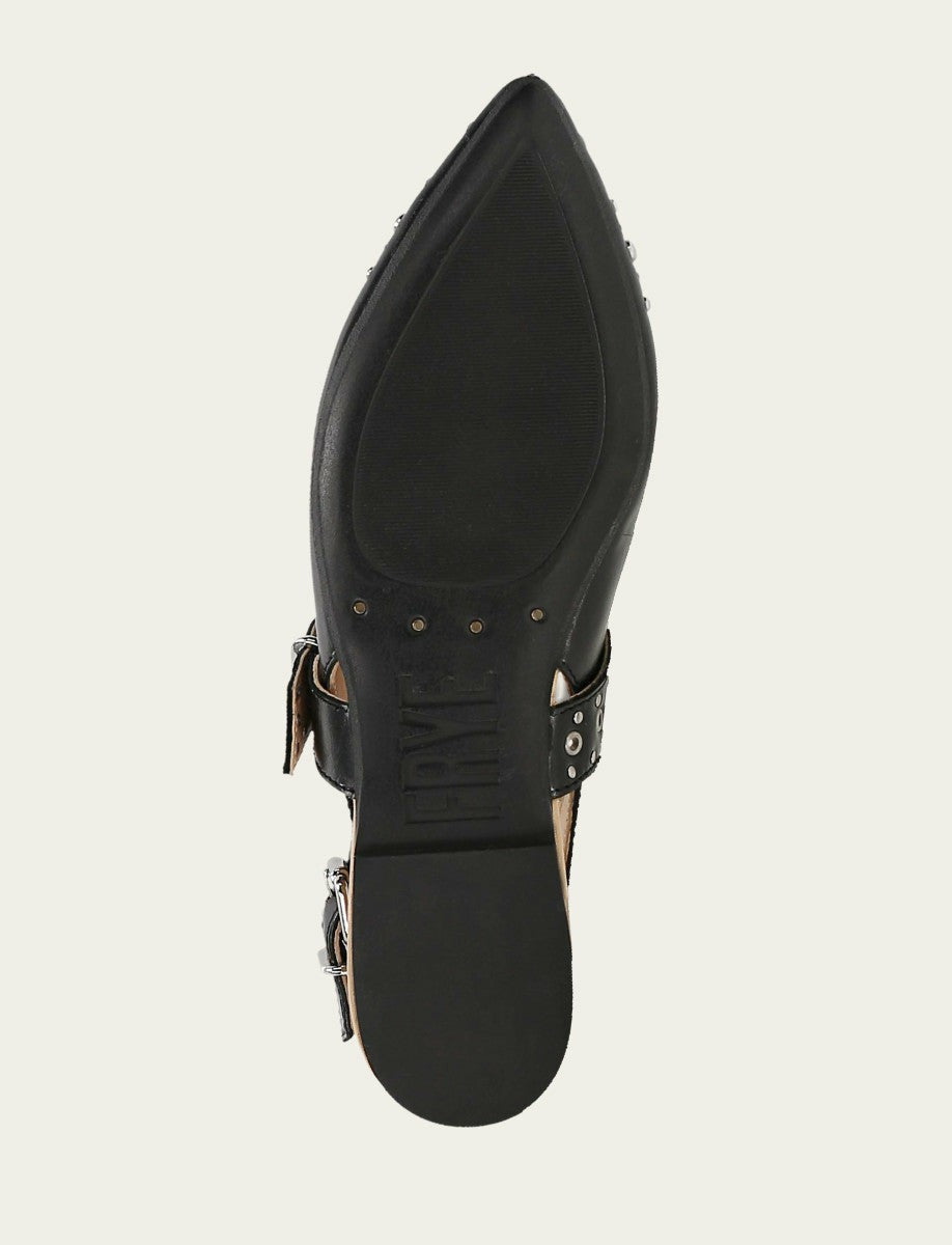 FRYE Women's Black Heather Slingback Studded Shoe