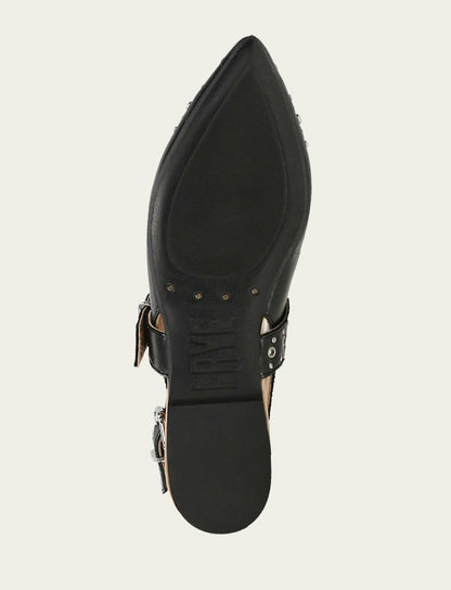 FRYE Women's Black Heather Slingback Studded Shoe
