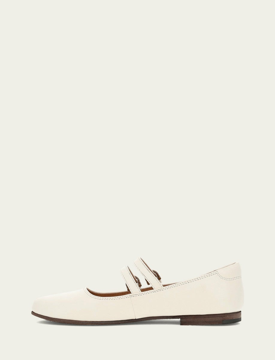 FRYE Women's Ecru Carson Multi Mary Jane Shoe