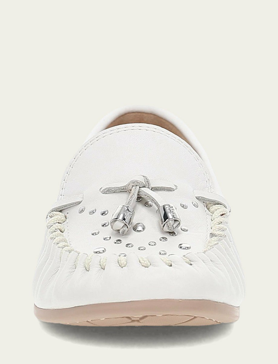 FRYE Women's White Naya Stud Moc Loafers