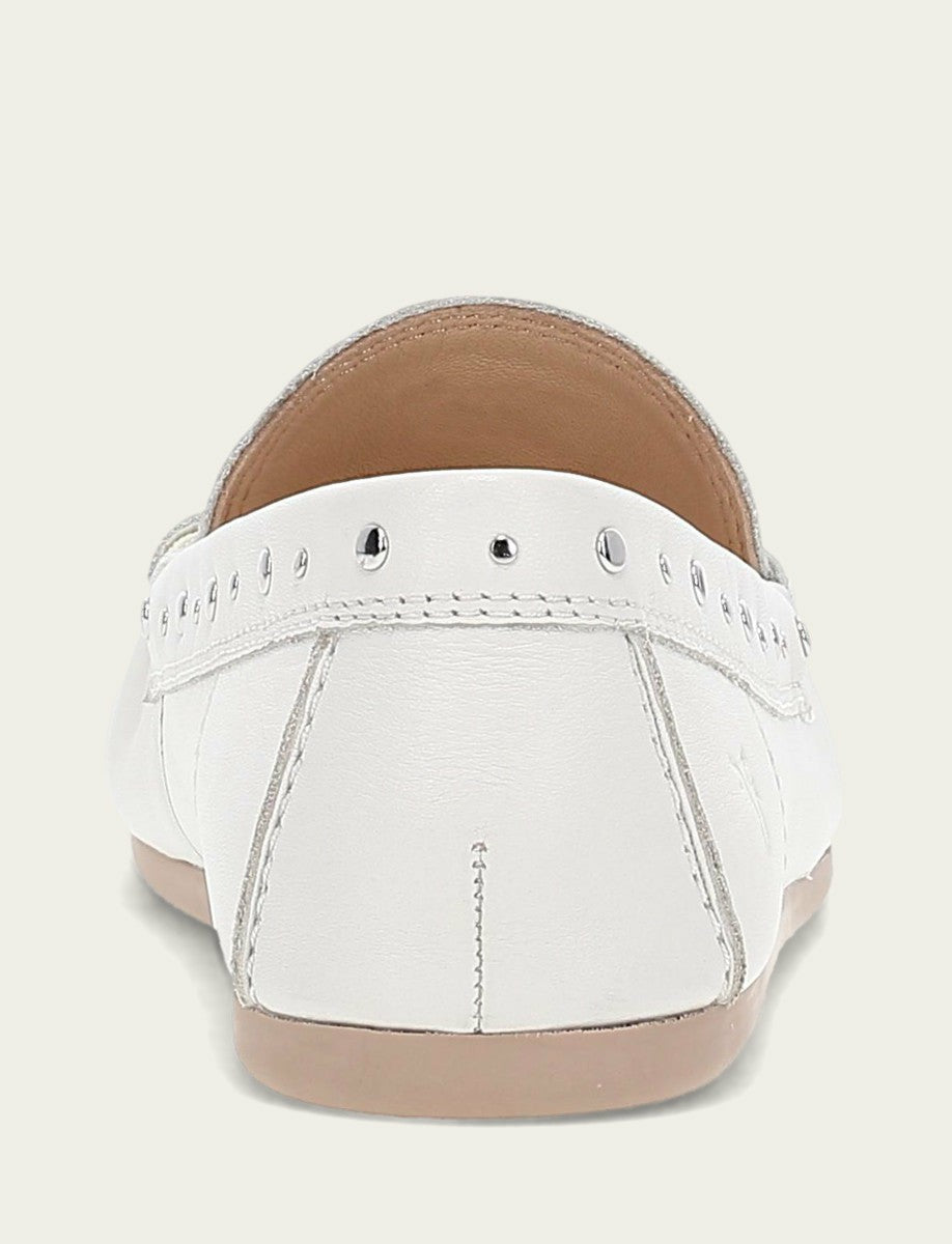 FRYE Women's White Naya Stud Moc Loafers