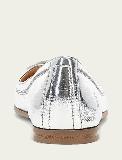 FRYE Women's Silver Carson Logo Ballet Flats