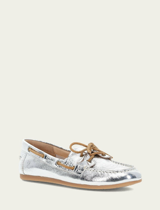FRYE Women's Silver Naya Boat Shoes