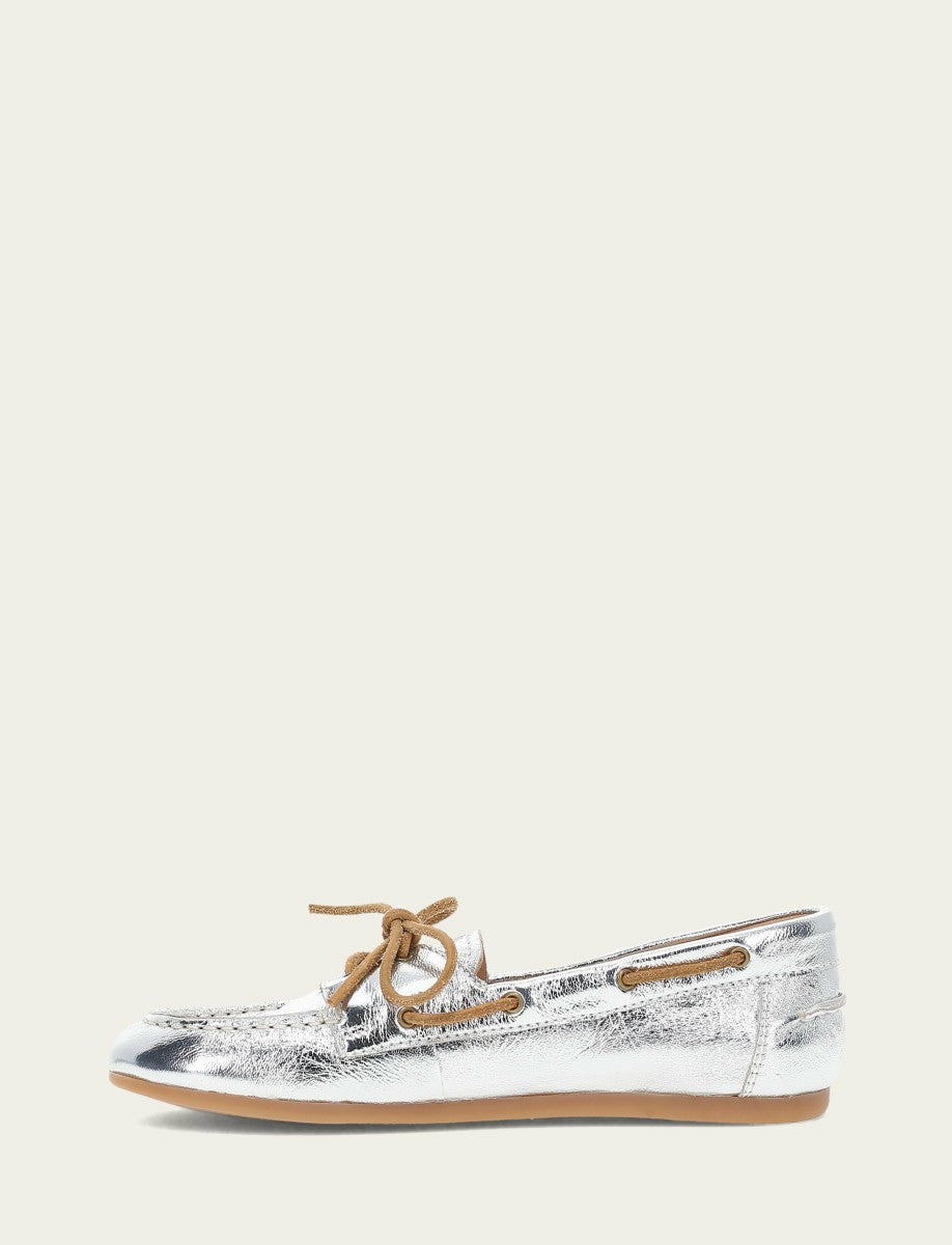 FRYE Women's Silver Naya Boat Shoes