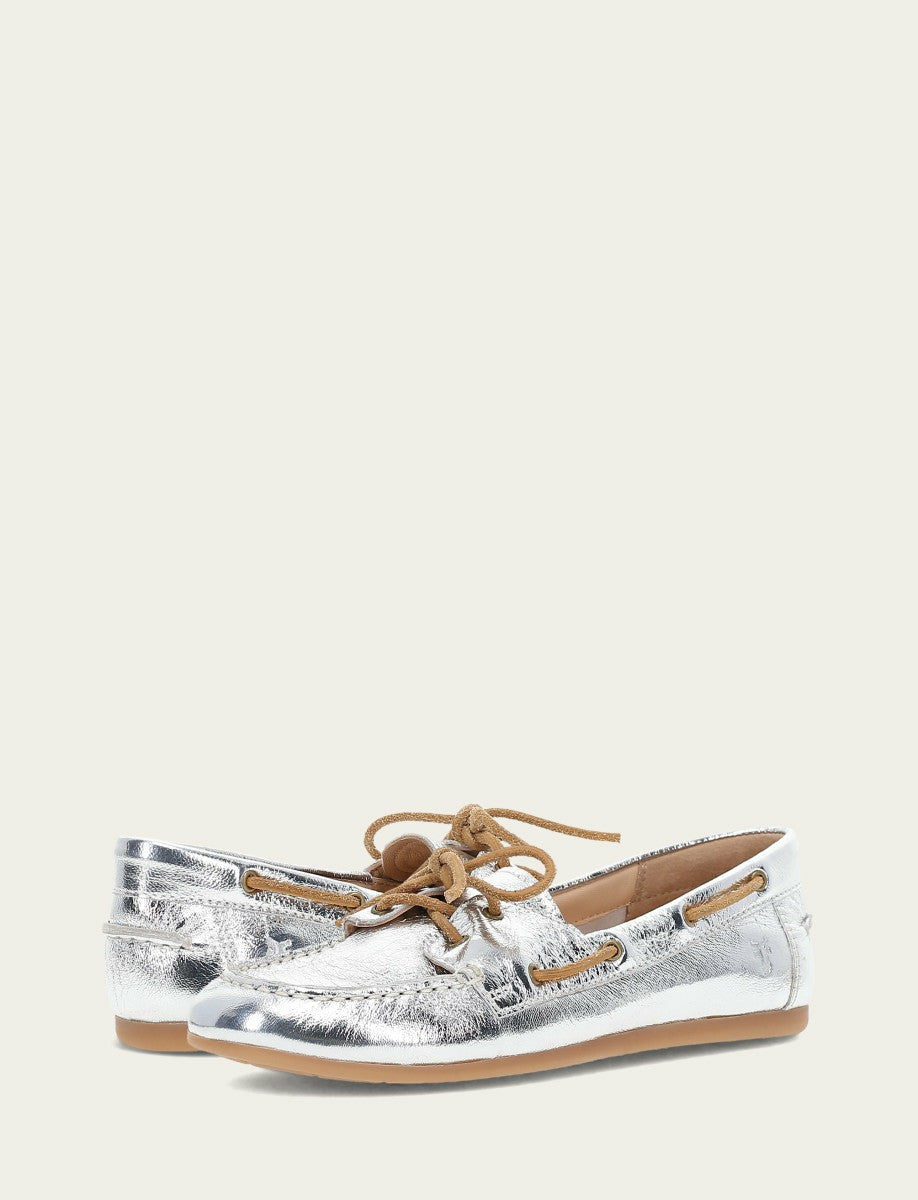 FRYE Women's Silver Naya Boat Shoes