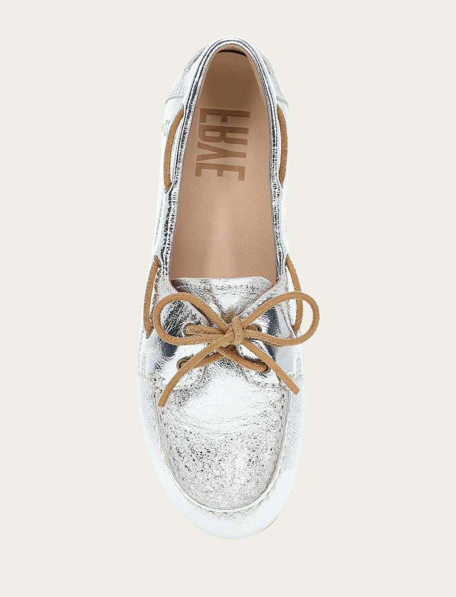 FRYE Women's Silver Naya Boat Shoes