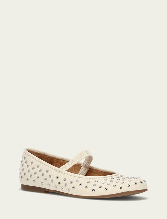 FRYE Women's Ecru Emma Studded Mary Jane Shoe